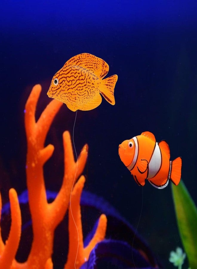 VAYINATO® 2 Pcs Silicon Floating Simulating Fake Fish for Aquarium Fish Tank Decorations | No Harm to Fish | Looks Like Real Fish by Petzlifeworld (Marine + Nemo Fish) - Image 1